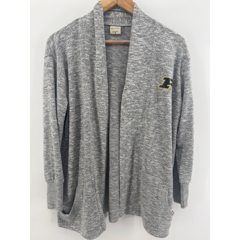 UG Apparel Purdue University Boilermakers Cardigan Grey Open Front Sweater M